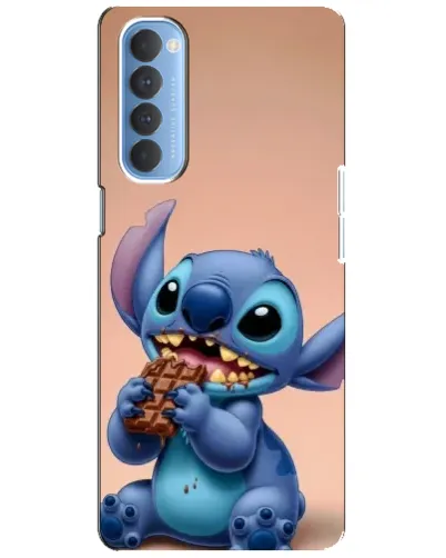 Чехол для OPPO Reno 4 Pro с картинкой «Стич ест шоколад»