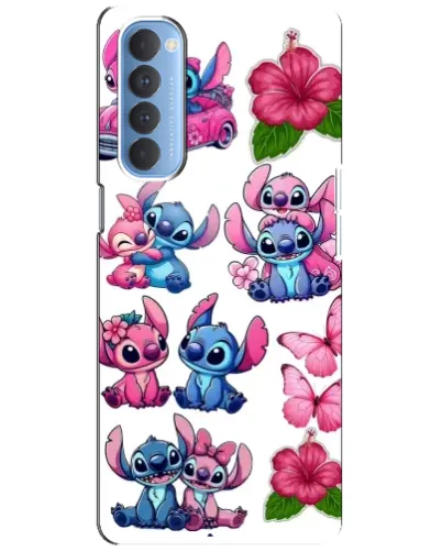 Чехол для OPPO Reno 4 Pro с картинкой «Стикеры Stitch и Angel»