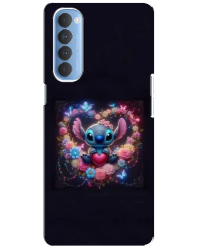 Чехол для OPPO Reno 4 Pro с картинкой «Stitch в цветах»