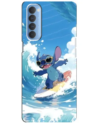 Чехол для OPPO Reno 4 Pro с картинкой «Стич на волне»