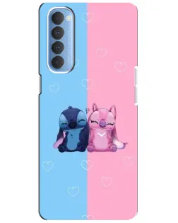 Чехол для OPPO Reno 4 Pro с картинкой «Stitch и Angel Love» Чехол для OPPO Reno 4 Pro с картинкой «Stitch и Angel Love»