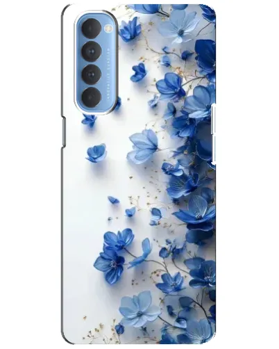 Чехол для OPPO Reno 4 Pro с картинкой «Голубой цветочный каскад»