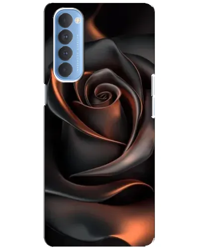 Чехол для OPPO Reno 4 Pro с картинкой «Шелковая черная роза»