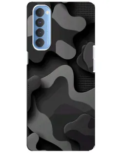 Чехол для OPPO Reno 4 Pro с картинкой «Темный абстрактный камуфляж»