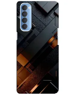 Чехол для OPPO Reno 4 Pro с картинкой «Черные геометрические блоки»