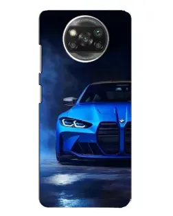 Чехол для OPPO Reno 4 с картинкой «Голубая BMW M4»