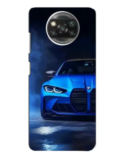 Чехол для OPPO Reno 4 с картинкой «Голубая BMW M4»