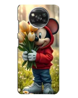 Чехол для OPPO Reno 4 с картинкой «Микки с тюльпанами»