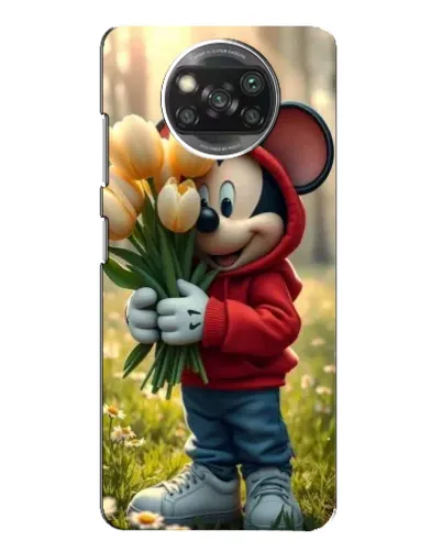 Чехол для OPPO Reno 4 с картинкой «Микки с тюльпанами»