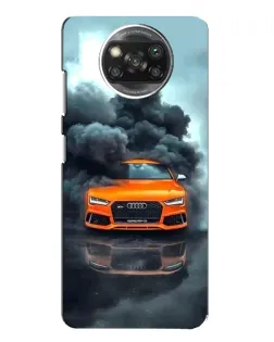 Чехол для OPPO Reno 4 с картинкой «Audi в облаках дыма»