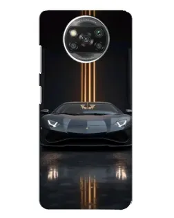 Чехол для OPPO Reno 4 с картинкой «Lamborghini золотые линии»