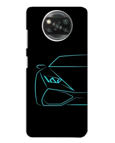 Чехол для OPPO Reno 4 с картинкой «Голубой силуэт Lamborghini»