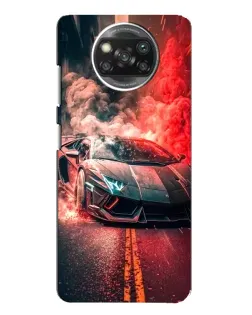 Чехол для OPPO Reno 4 с картинкой «Lamborghini красный дым»