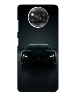 Чехол для OPPO Reno 4 с картинкой «Черный Lamborghini Aventador»