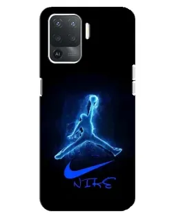 Чехол для OPPO Reno 5 Lite с картинкой «Jordan Neon Blue»