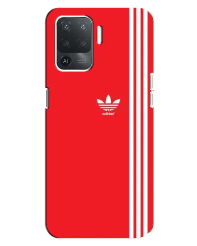 Чехол для OPPO Reno 5 Lite с картинкой «Красный минимализм Adidas»