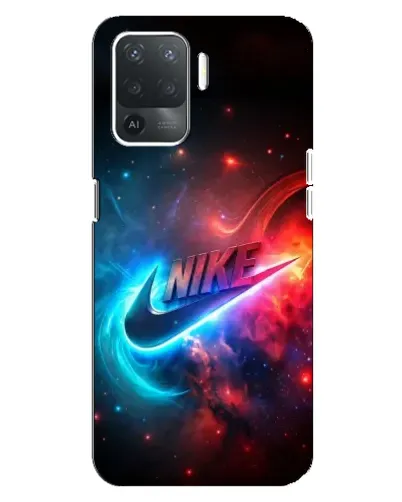 Чехол для OPPO Reno 5 Lite с картинкой «Огненный логотип Nike»