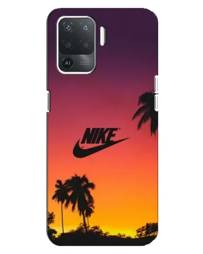 Чехол для OPPO Reno 5 Lite с картинкой «Nike на закате солнца»