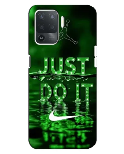 Чехол для OPPO Reno 5 Lite с картинкой «Зеленый неоновый Nike»