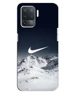 Чехол для OPPO Reno 5 Lite с картинкой «Nike — зимние горы»