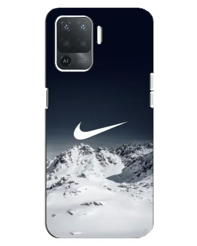 Чехол для OPPO Reno 5 Lite с картинкой «Nike — зимние горы»