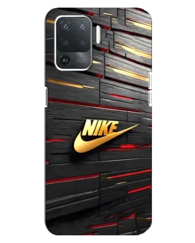 Чехол для OPPO Reno 5 Lite с картинкой «Золотой Nike на металле»