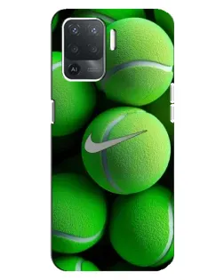 Чехол для OPPO Reno 5 Lite с картинкой «Теннисные мячи Найк»
