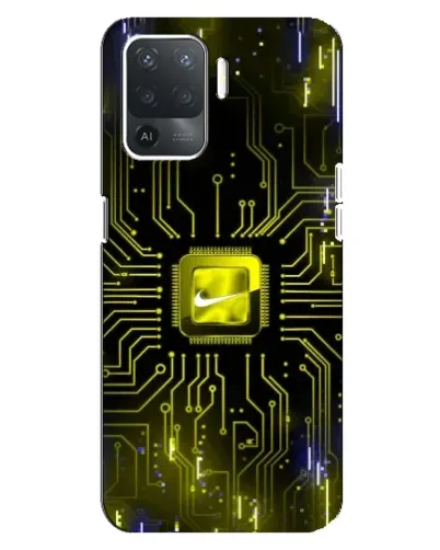Чехол для OPPO Reno 5 Lite с картинкой «Nike — золотая искра»