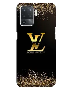 Чехол для OPPO Reno 5 Lite с картинкой «LV — золотые искры»