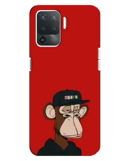 Чехол для OPPO Reno 5 Lite с картинкой «Bored Ape — красный фон» Чехол для OPPO Reno 5 Lite с картинкой «Bored Ape — красный фон»