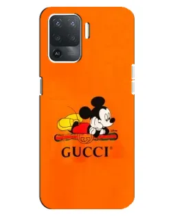 Чехол для OPPO Reno 5 Lite с картинкой «Микки Маус Gucci — оранж» Чехол для OPPO Reno 5 Lite с картинкой «Микки Маус Gucci — оранж»