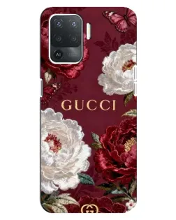 Чехол для OPPO Reno 5 Lite с картинкой «Gucci — бордовые розы» Чехол для OPPO Reno 5 Lite с картинкой «Gucci — бордовые розы»