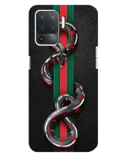 Чехол для OPPO Reno 5 Lite с картинкой «Gucci — змея на полосе» Чехол для OPPO Reno 5 Lite с картинкой «Gucci — змея на полосе»
