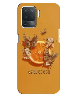 Чехол для OPPO Reno 5 Lite с картинкой «Gucci — золотые бабочки» Чехол для OPPO Reno 5 Lite с картинкой «Gucci — золотые бабочки»