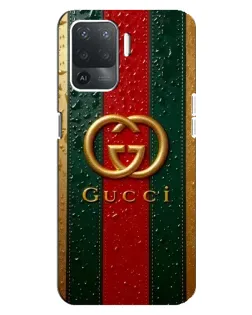 Чехол для OPPO Reno 5 Lite с картинкой «Gucci — фирменная полоса и золото» Чехол для OPPO Reno 5 Lite с картинкой «Gucci — фирменная полоса и золото»