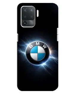 Чехол для OPPO Reno 5 Lite с картинкой «BMW — неоновое сияние»