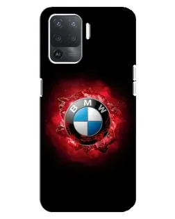 Чехол для OPPO Reno 5 Lite с картинкой «Логотип BMW — вспышка»