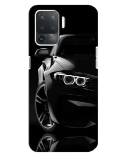 Чехол для OPPO Reno 5 Lite с картинкой «Черная BMW — профиль»