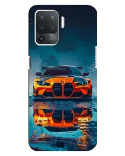 Чехол для OPPO Reno 5 Lite с картинкой «BMW — золотая эмблема»