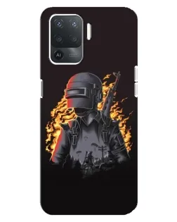 Чехол для OPPO Reno 5 Lite с картинкой «PUBG — огненный силуэт» Чехол для OPPO Reno 5 Lite с картинкой «PUBG — огненный силуэт»