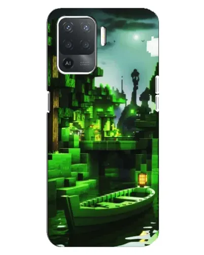 Чехол для OPPO Reno 5 Lite с картинкой «Minecraft лесной пейзаж»