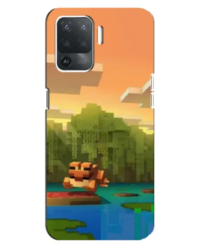 Чехол для OPPO Reno 5 Lite с картинкой «Майнкрафт закат солнца»