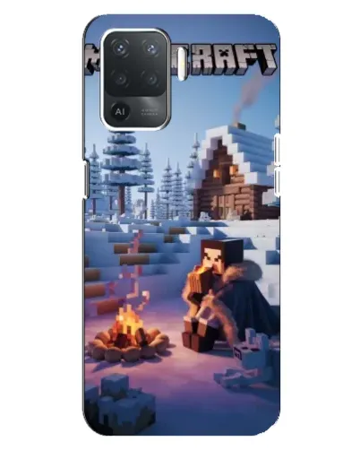 Чехол для OPPO Reno 5 Lite с картинкой «Зимний Minecraft»