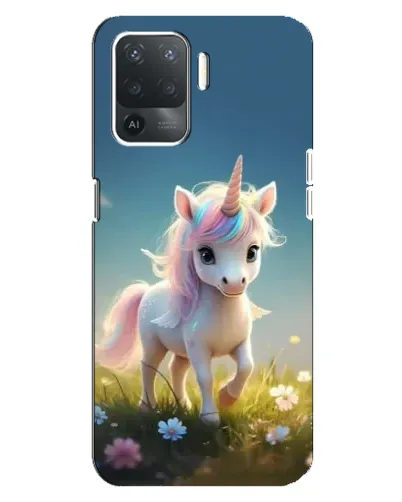Чехол для OPPO Reno 5 Lite с картинкой «Единорог на поляне»