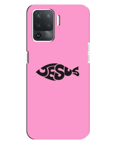 Чехол для OPPO Reno 5 Lite с картинкой «Розовый символ Jesus» Чехол для OPPO Reno 5 Lite с картинкой «Розовый символ Jesus»