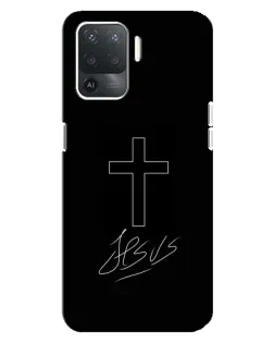 Чехол для OPPO Reno 5 Lite с картинкой «Графический крест Jesus»