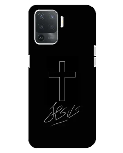 Чехол для OPPO Reno 5 Lite с картинкой «Графический крест Jesus» Чехол для OPPO Reno 5 Lite с картинкой «Графический крест Jesus»