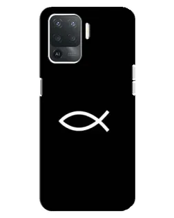 Чехол для OPPO Reno 5 Lite с картинкой «Символ рыбы Jesus»