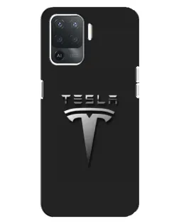 Чехол для OPPO Reno 5 Lite с картинкой «Стальной логотип Tesla» Чехол для OPPO Reno 5 Lite с картинкой «Стальной логотип Tesla»