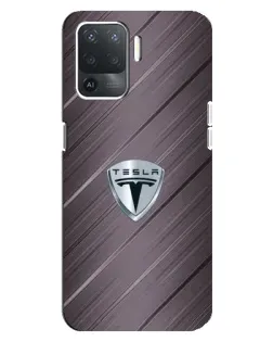 Чехол для OPPO Reno 5 Lite с картинкой «Металлическая текстура Tesla» Чехол для OPPO Reno 5 Lite с картинкой «Металлическая текстура Tesla»